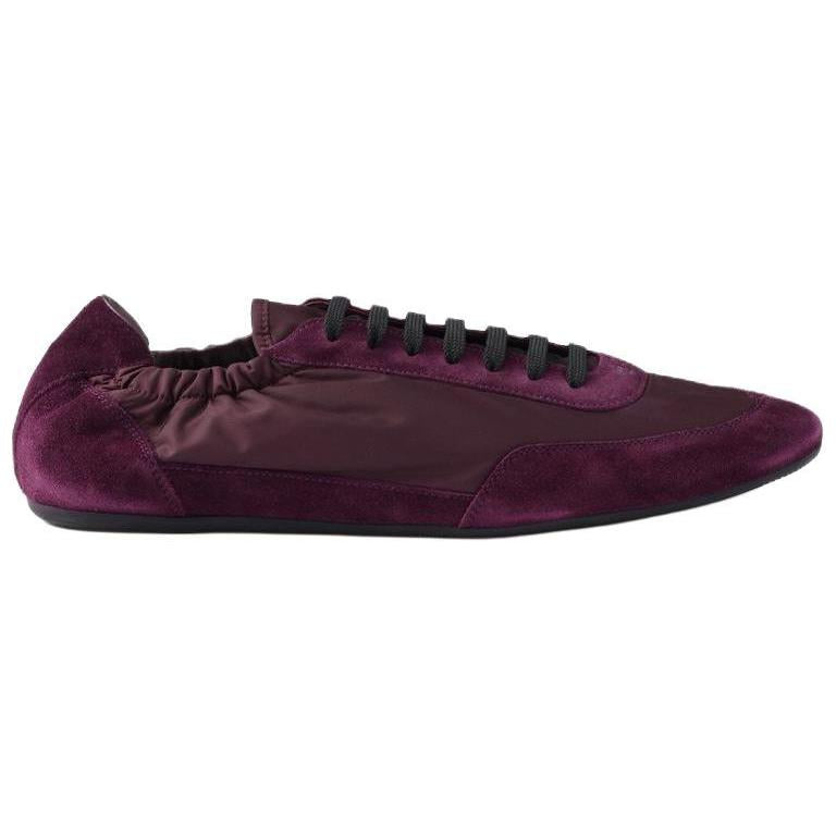 PRADA Collapse Low Top Casual Shoes Men's Burgundy