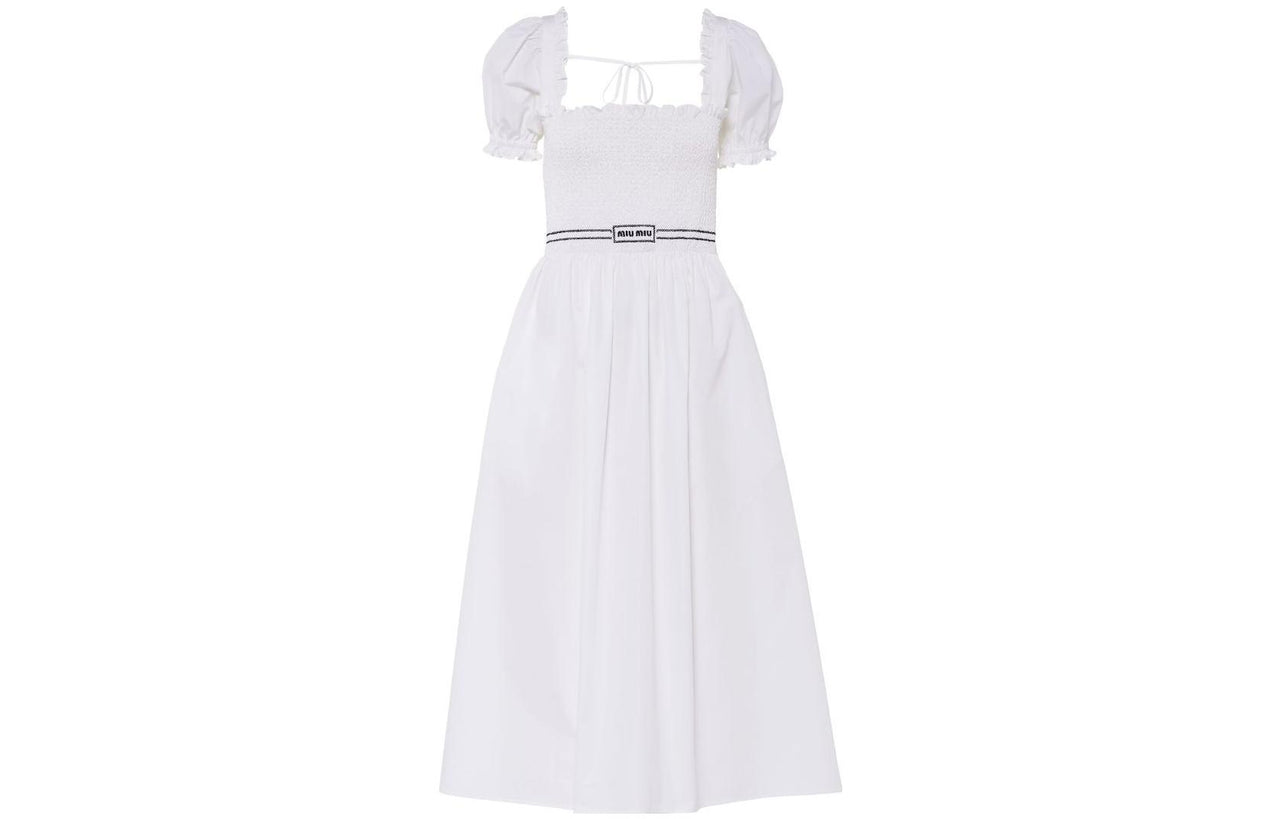 MIU MIU SS23 Short-Sleeved Dresses Women's White