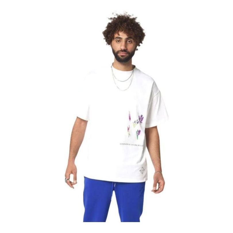 House of Cenmar T-Shirt with Lavender Printed Picture 'White' HOC-WTL