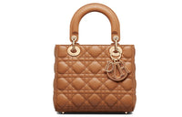 DIOR Sheepskin Lady Dior Bag, Shoulder Bag, Crossbody Bag, Handbag Trumpets Women's Amber Brown