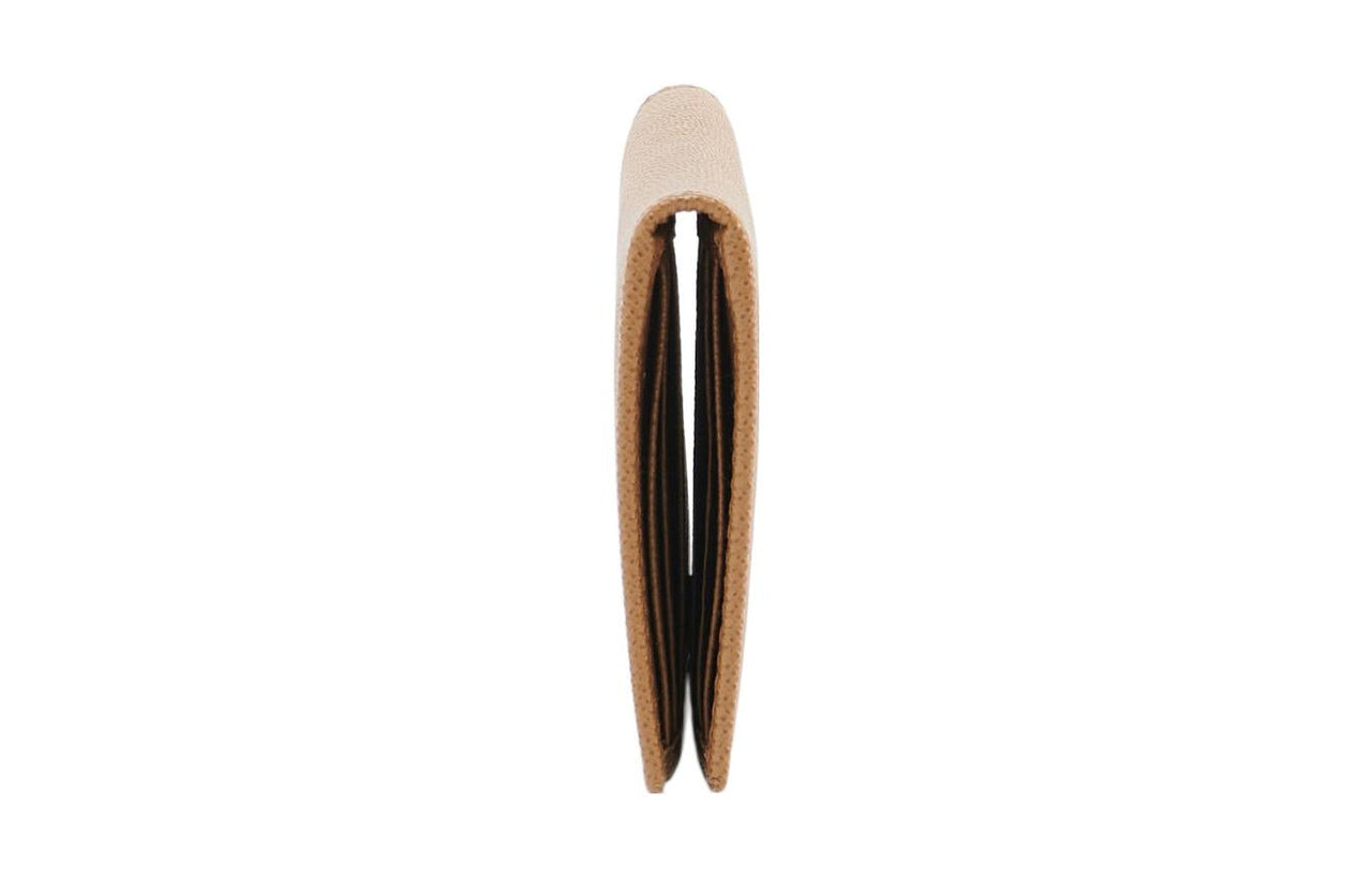 PRADA Calfskin Card Clip Card Holder Men's Camel