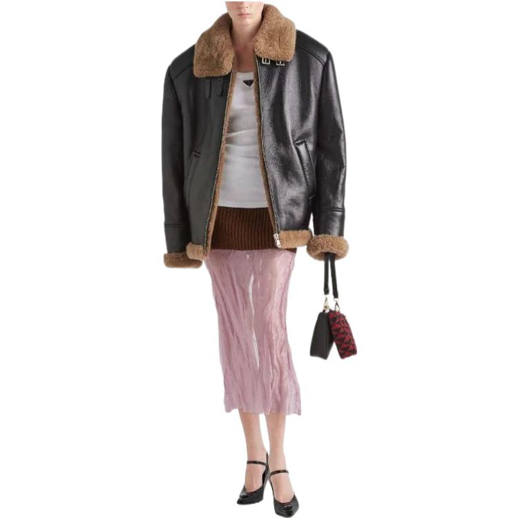 PRADA Casual Long Skirts Women's Brown Pink
