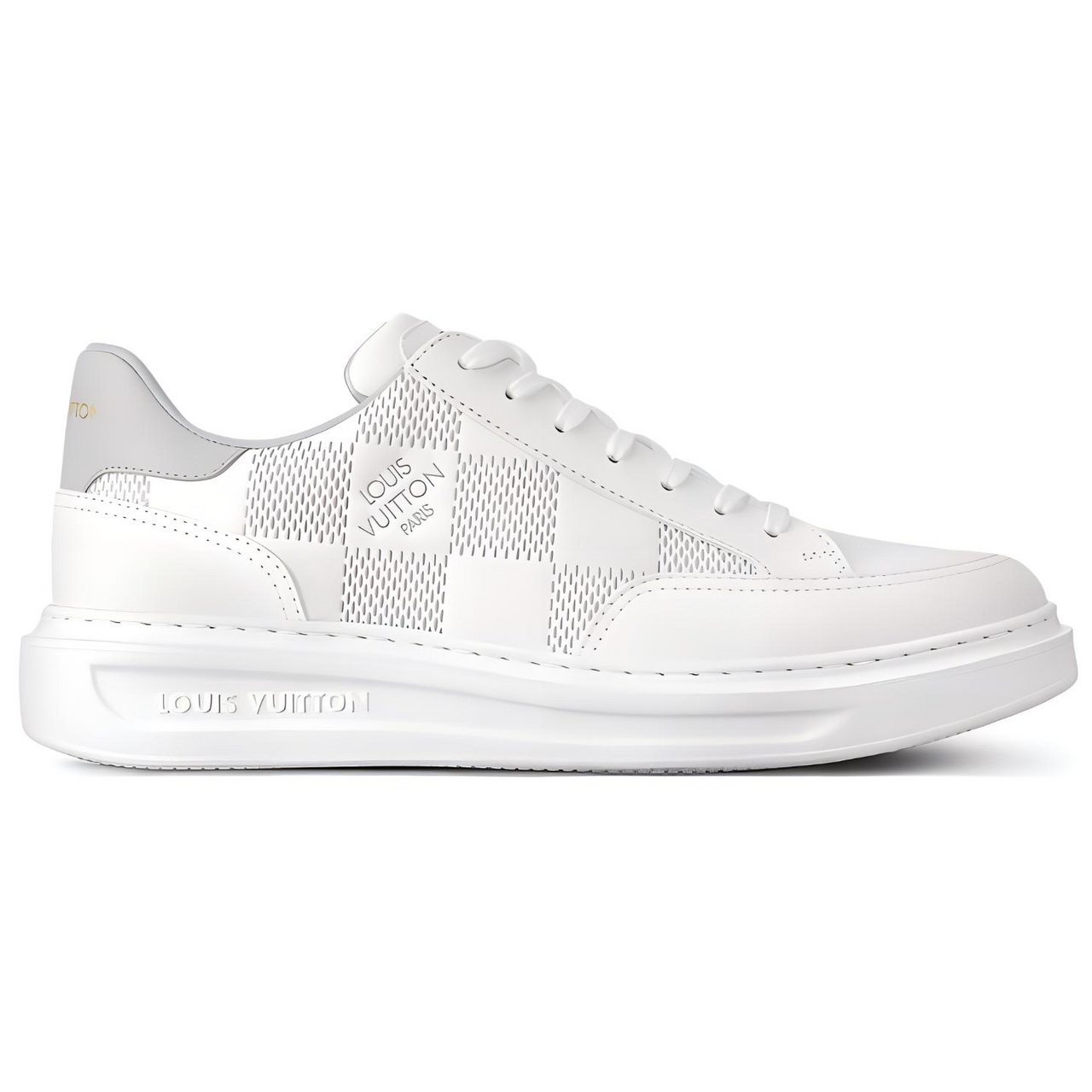 LOUIS VUITTON Low-Top Skateboard Shoes Men's White Gray