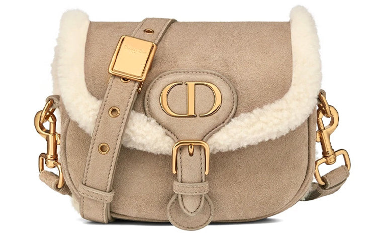 DIOR Bobby Sheepskin Shoulder Bag Crossbody Bag Women's Beige