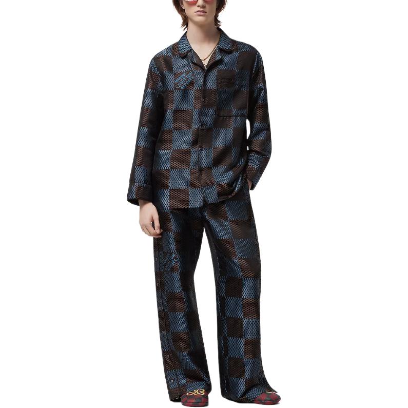 LOUIS VUITTON Damier Silk Pyjama Pants