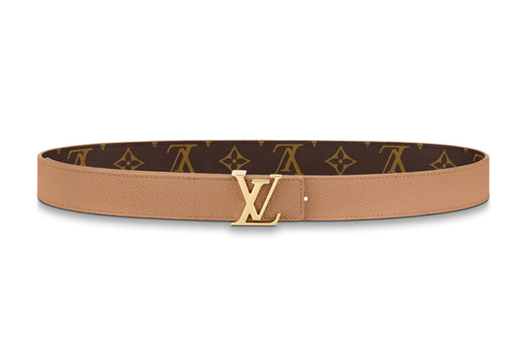LOUIS VUITTON Initials Reversible Belt Monogram Dual-Face Cow Leather Leather Belts Unisex Width: 3cm