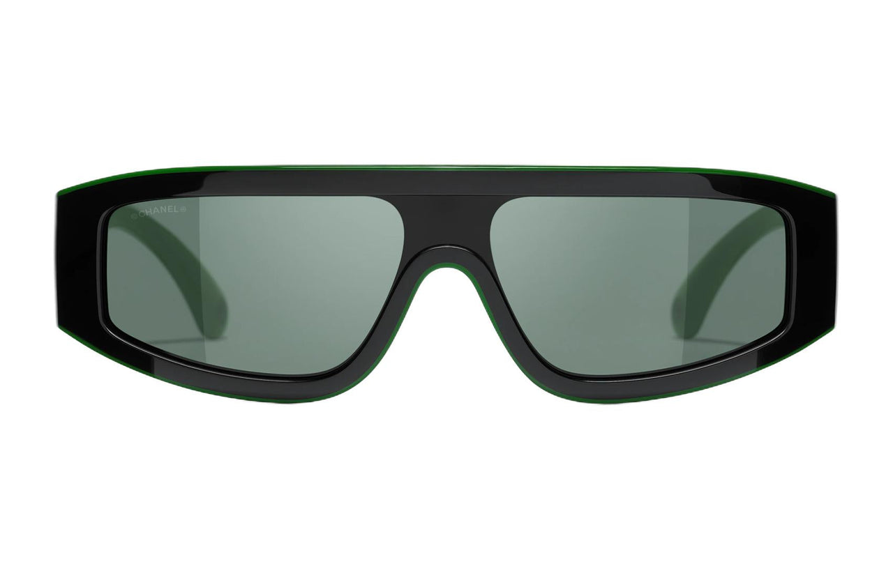 CHANEL Rectangular Sunglasses Unisex Black