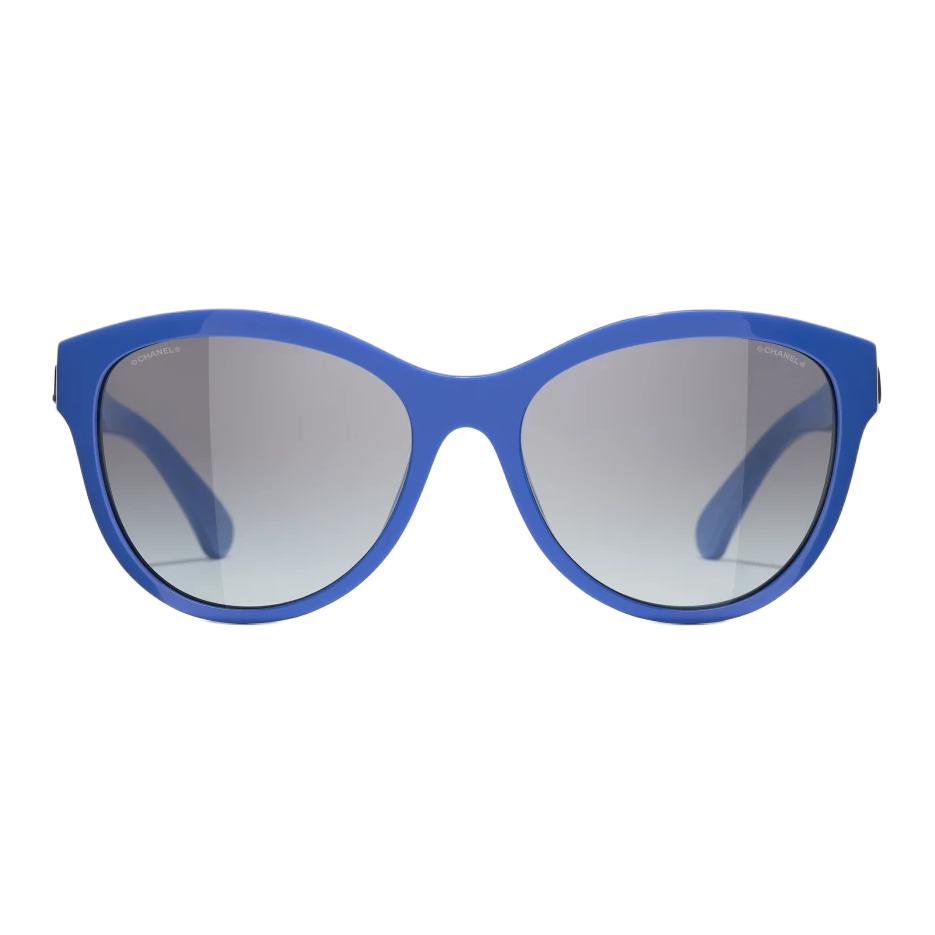 CHANEL Acetate Irregular Shape Sunglasses Men's