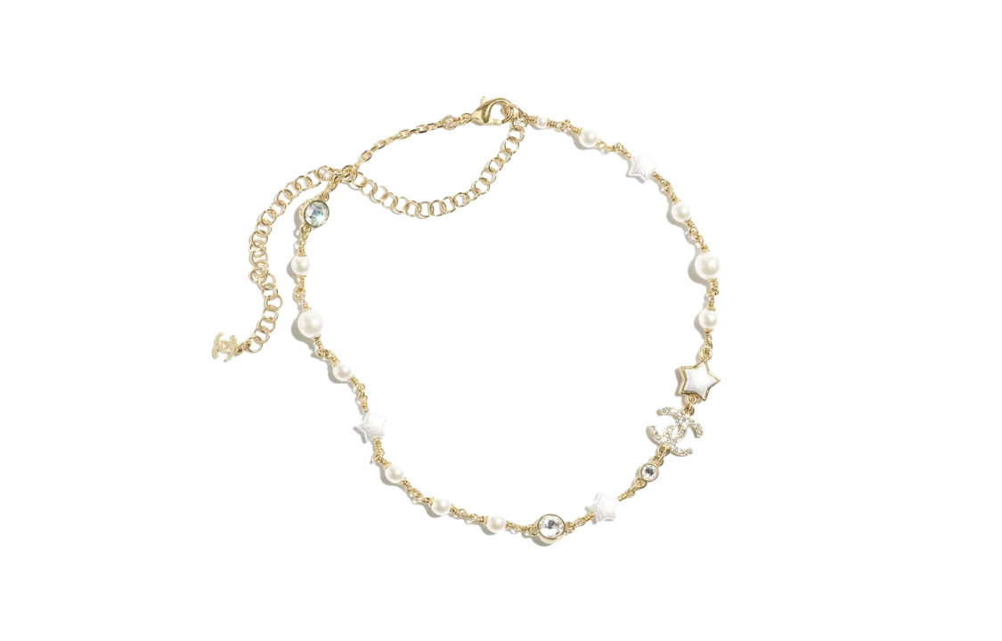 CHANEL Pearl Necklaces Women's Gold
