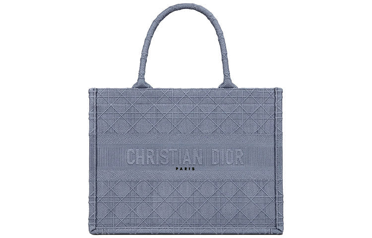 DIOR BookTote Denim Handbag Small Size Women's Denim Blue