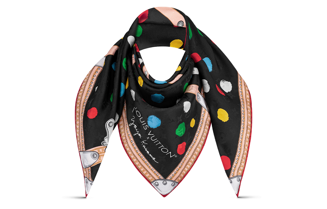 LOUIS VUITTON X Yayoi Kusama Painted Dots Monogram Square 90