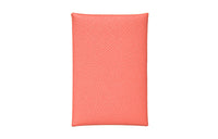 HERMES Calvi Epsom Calfskin Card Holder Women's 8W Rose Azalea Rhododendron Pink