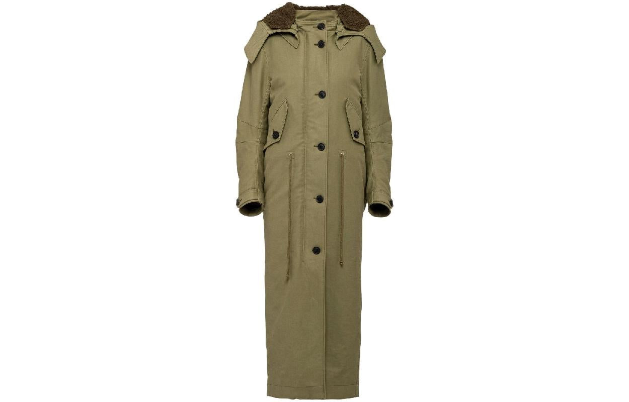 PRADA Button Up Drawstring Long Coat