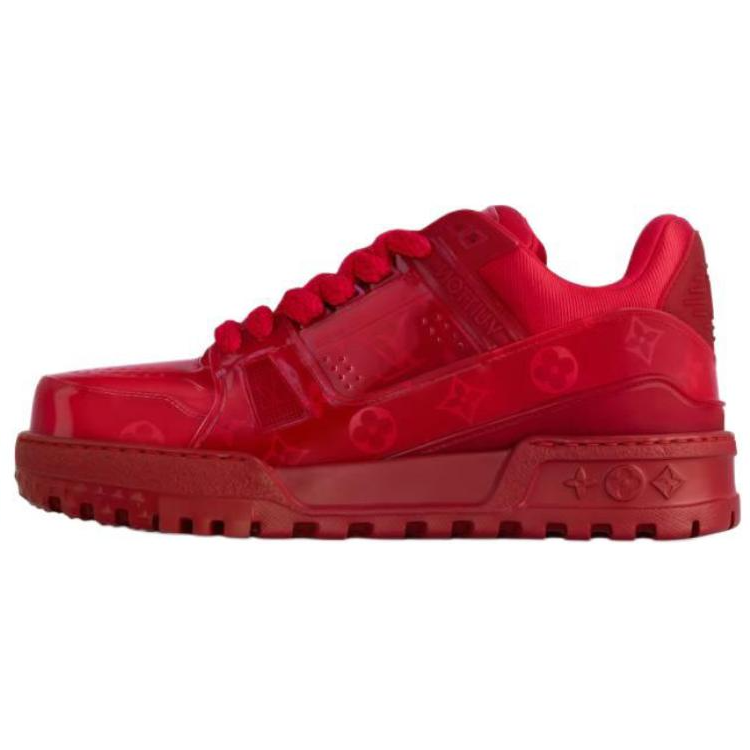 LOUIS VUITTON Trainer Maxi Low-Top Skateboard Shoes Men's Red