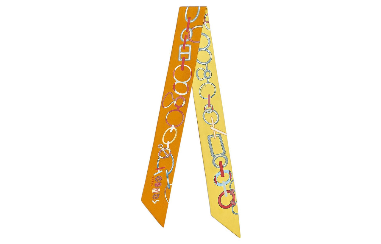 HERMES Silk Scarf Women's Yellow
