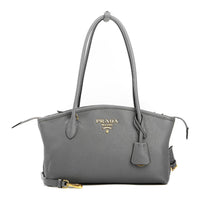 PRADA Calfskin Tote Bag Shopping Bag Shoulder Bags Women's Gray