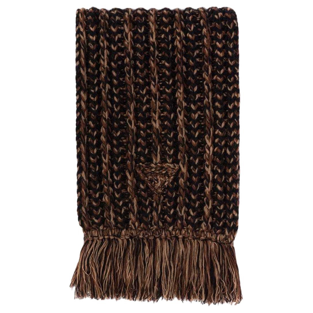 PRADA Ribbed-knit Wool-cashmere Scarf