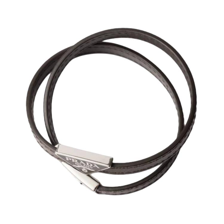 PRADA Leather Bracelets Men's Brown