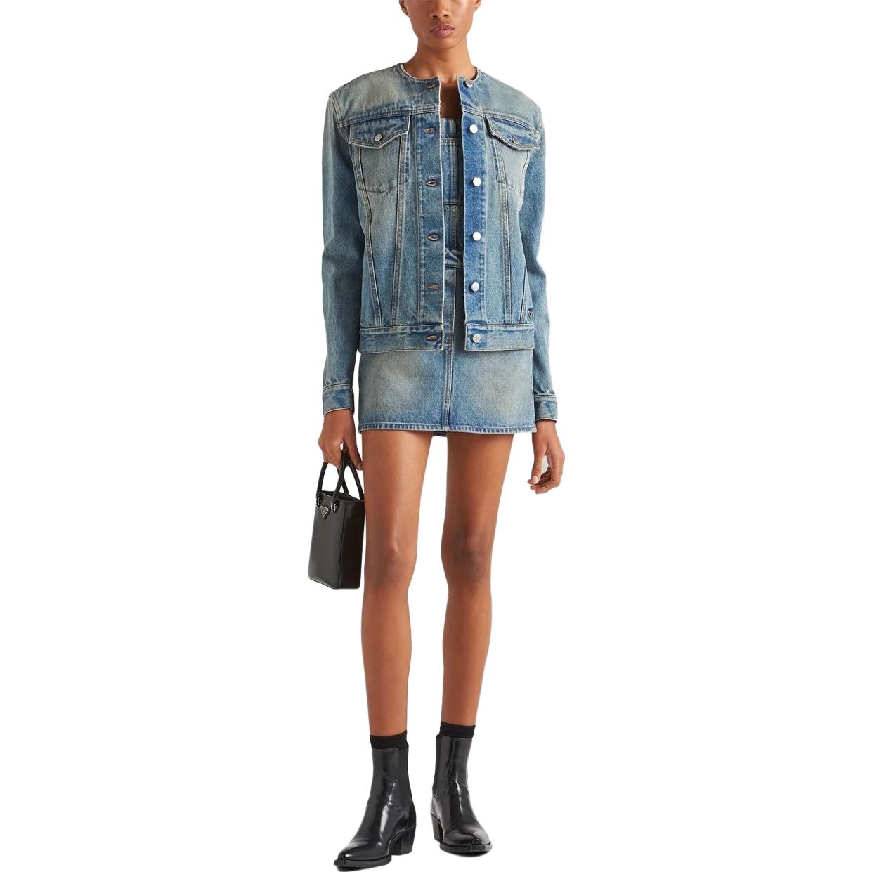 PRADA Denim Jackets Women's Light Blue