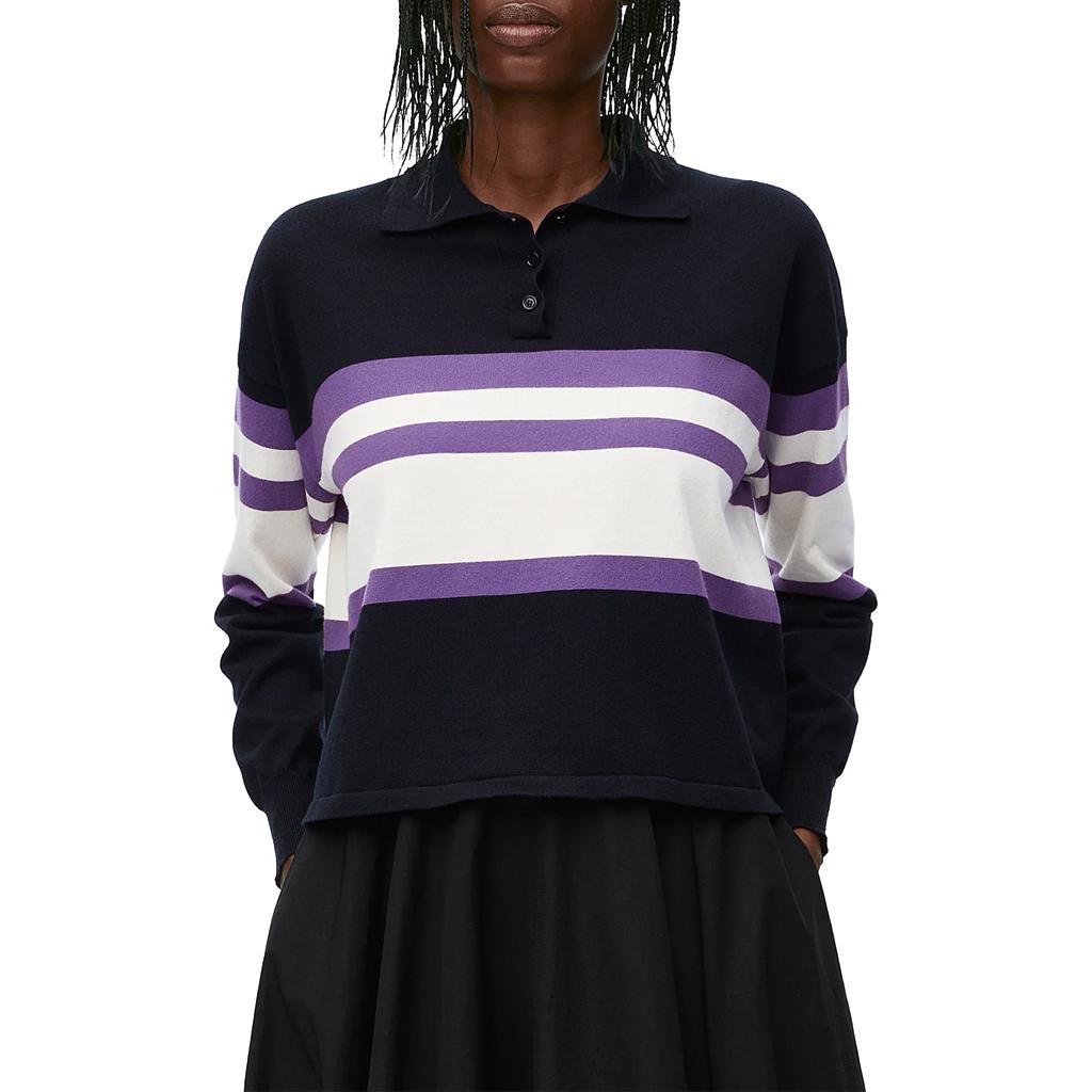 LOEWE Polo Sweater 'Deep Blue/Yellow/Purple'