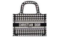 DIOR BookTote Embroidery Tote Bag Shopping Bag Handbag Women's Black/White
