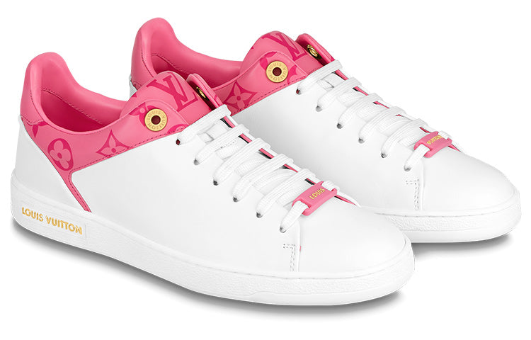 LOUIS VUITTON Front Row Sneakers 'White With Pink Monogram' Women's