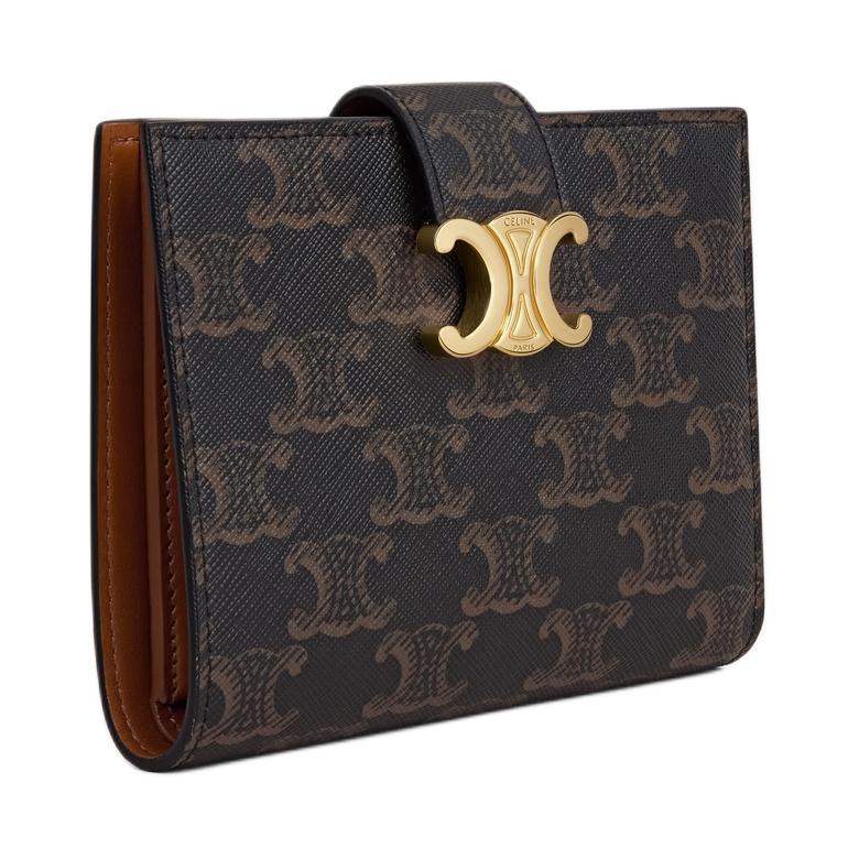 CELINE VictoireTriomphe Canvas Wallet Women's Brown