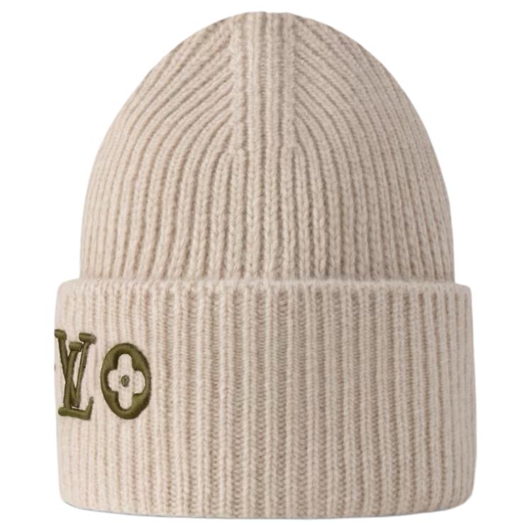 LOUIS VUITTON Sheep Wool Beanies Unisex Brown