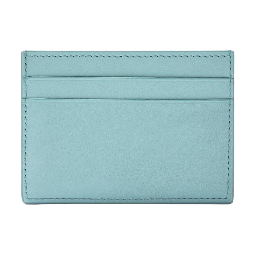 LOEWE Suna Fujita Collaboration Nappa Cow Leather Card Holder Women's Aqua Green