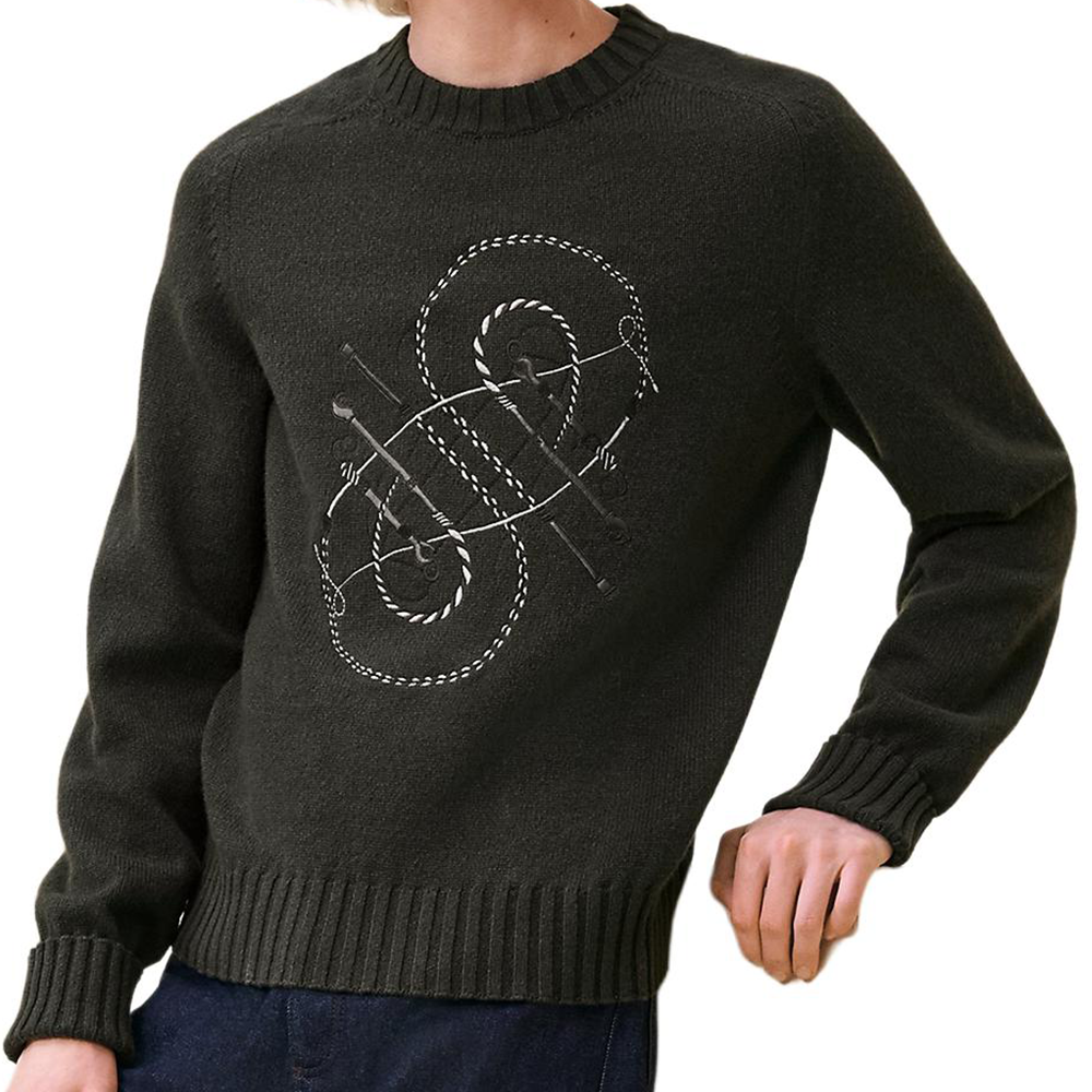 HERMES SS24 Cashmere Sweater Men's Black
