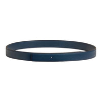 HERMES Solid Color Design Calfskin Leather Belts Unisex Blue Width 2.4CM