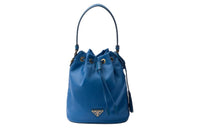 PRADA Re-Nylon Fabric With Leather Bucket Bags Shoulder Bag Crossbody Bag Handbag Mini Women's Light Blue