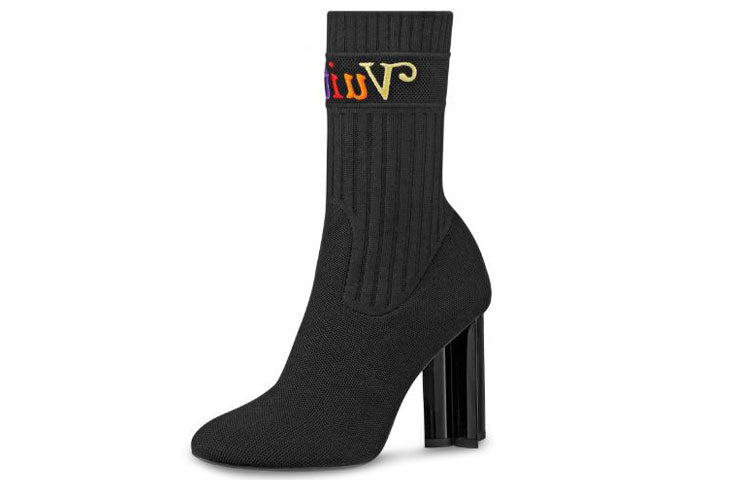 LOUIS VUITTON Silhouette Cloth Ankle Boots 'Black' Women's