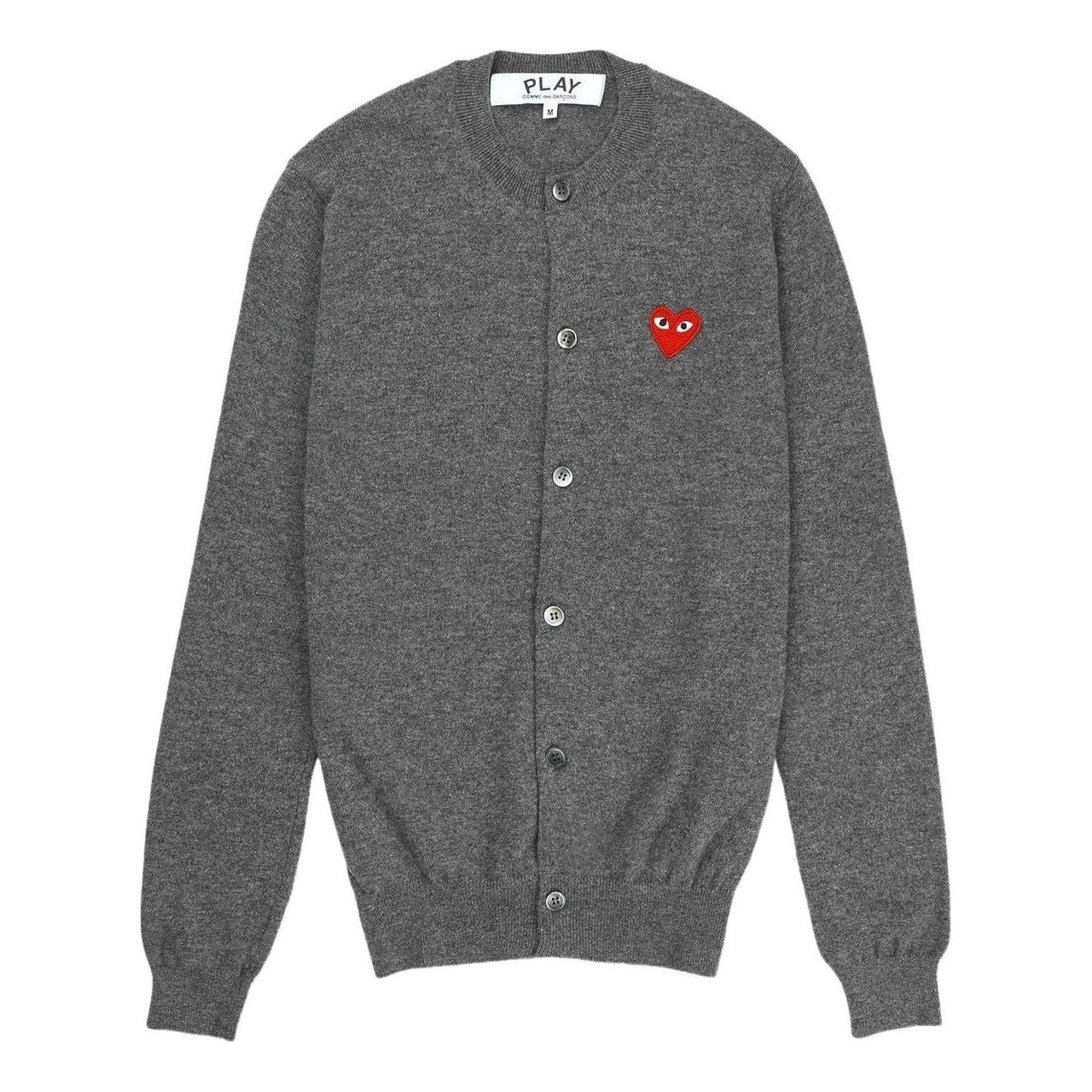(WMNS) COMME des GARCONS PLAY FW25 Red Heart Emblem Cardigan 'Grey' AX-N007-051-3