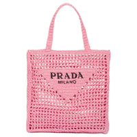 PRADA Raffia Fiber Tote Bag, Shopping Bag, Shoulder Bag, Handbag Women's Petal Pink