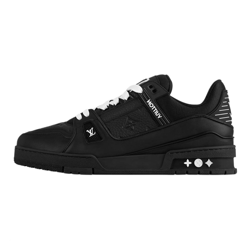 LOUIS VUITTON Trainer Low-Top Skateboard Shoes Men's Black
