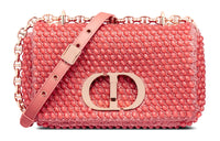 DIOR Calfskin Handheld Shoulder Bag, Crossbody Bag Trumpets Women's Coral Pink
