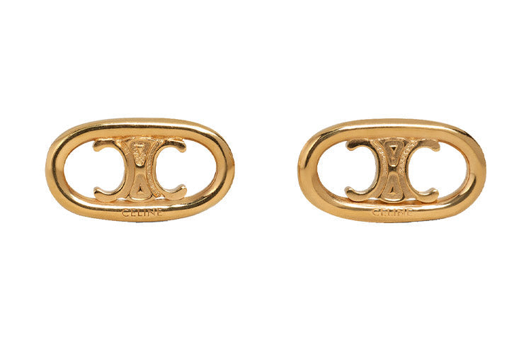 CELINE Maillon Triomphe Studs In Yellow Gold