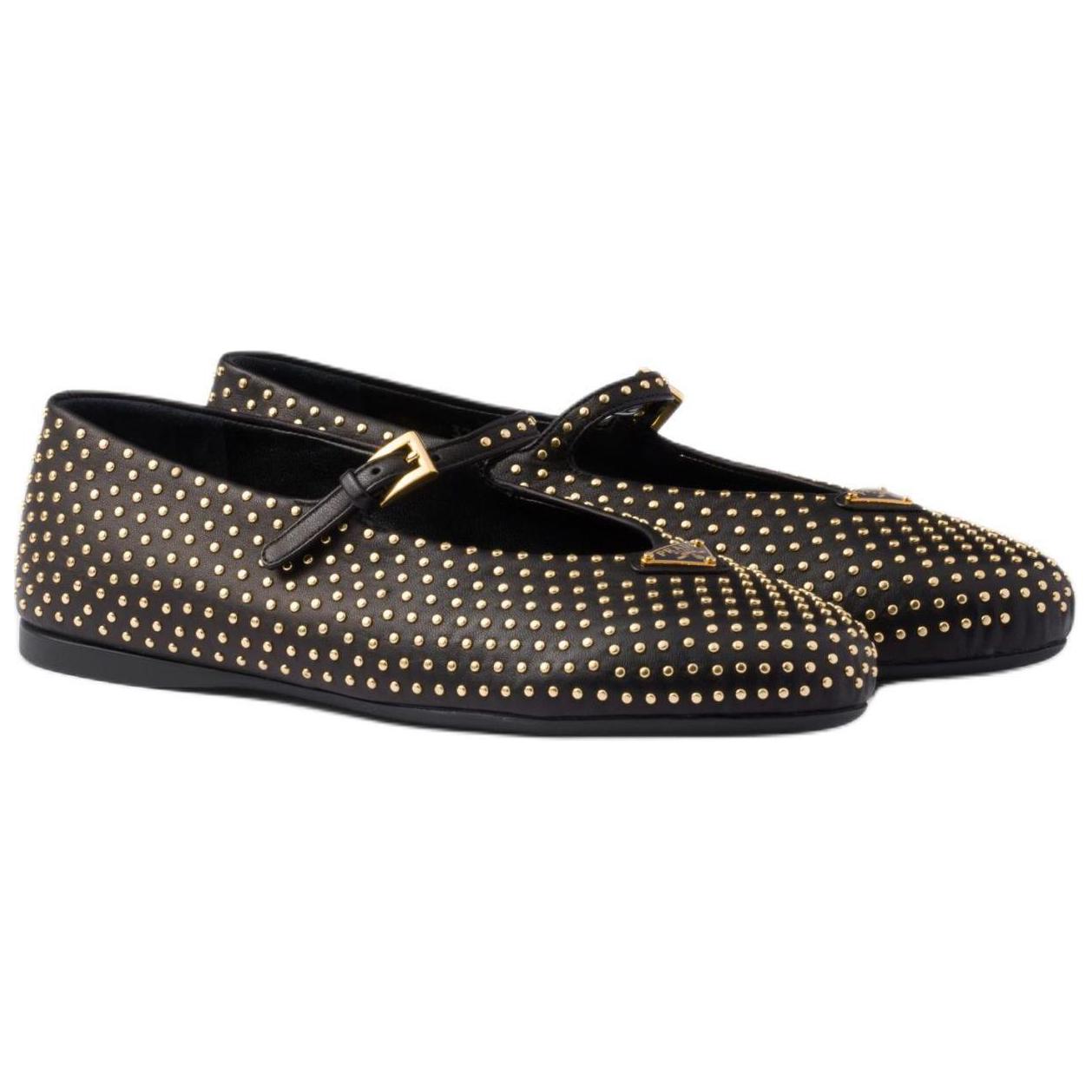PRADA Flat Mary Jane Shoes Women's Black