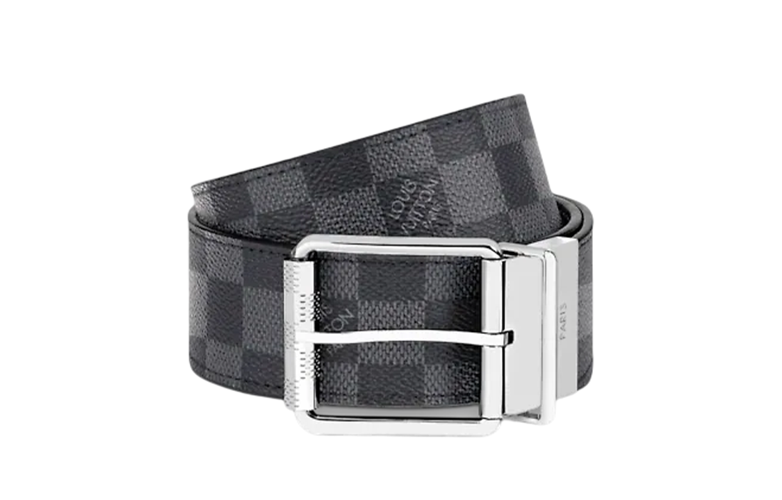 LOUIS VUITTON Belt Reversible Damier Graphite 40 Mm