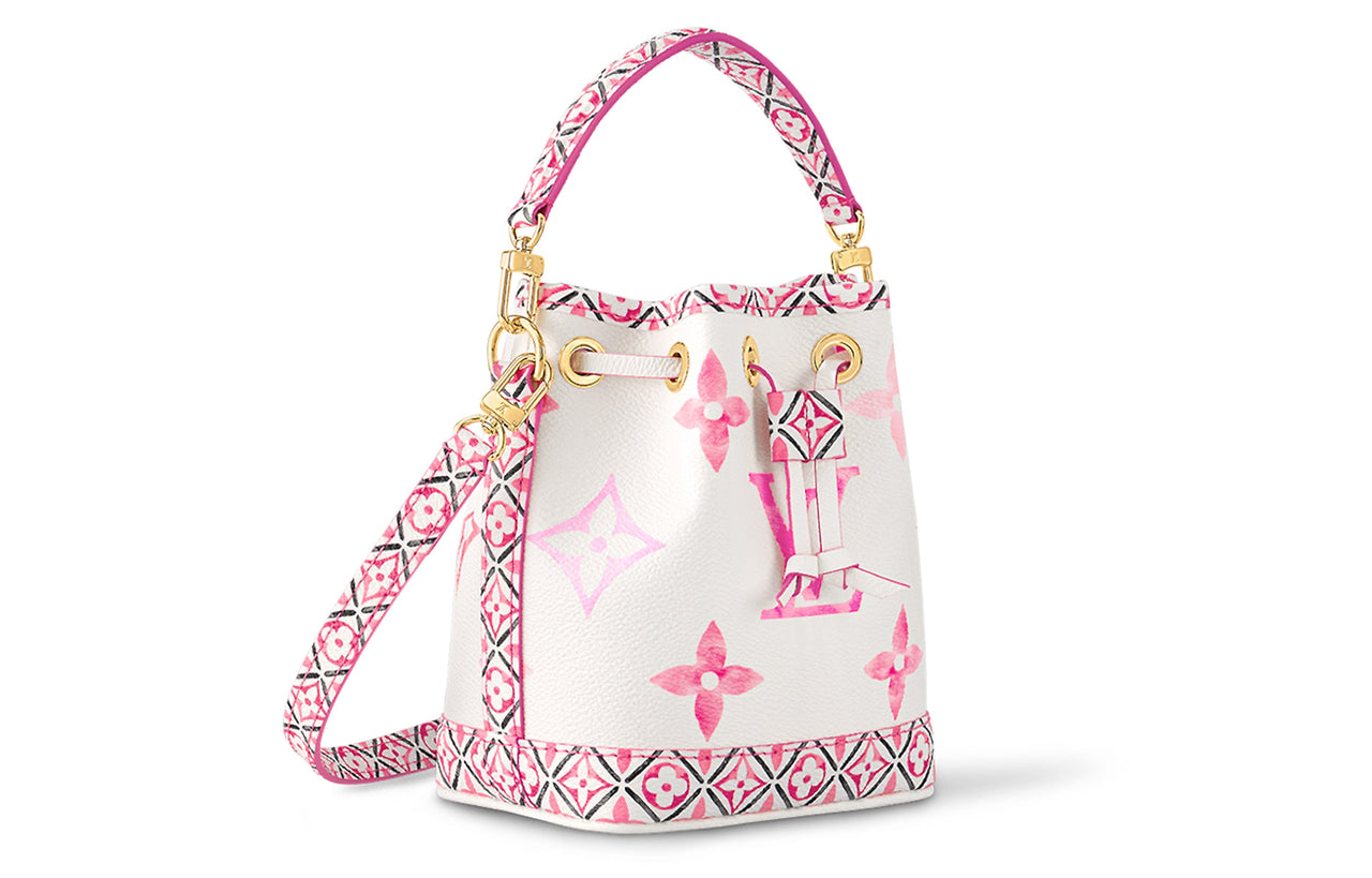 LOUIS VUITTON NOE Coated Canvas Shoulder Bag Crossbody Bag Extra Small Women's White/Pink