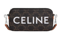 CELINE Cow Leather Shoulder Bag Crossbody Bag Clutches Regular Men's Tawny