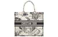 DIOR BookTote Embroidery Tote Bag, Shopping Bag, Handbag Tubas Women's Beige/Black
