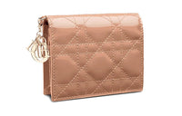 DIOR Lady Dior Patent Leather Calfskin Wallet Women's Candy Color/Rose Pink