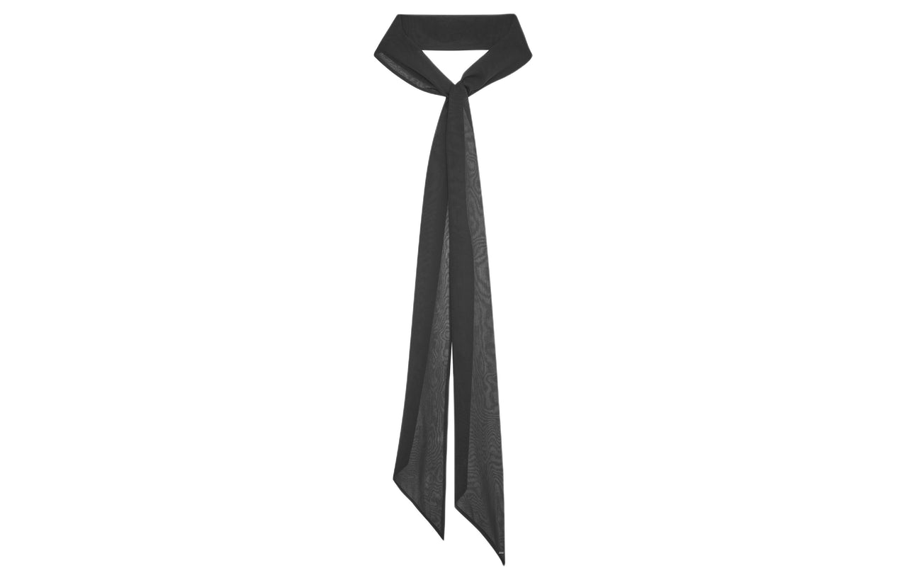 SAINT LAURENT Silk Scarves Women's Black