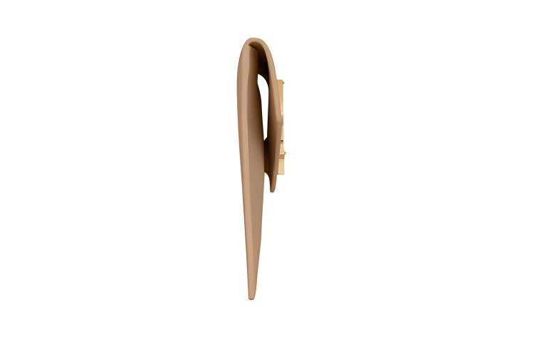 SAINT LAURENT Leather Clutch Trumpets Women's Dark Beige