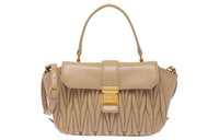 MIU MIU Matelassé Quilted Nappa Leather Shoulder Bag Crossbody Bag Handbag Women's Sand Beige Yellow