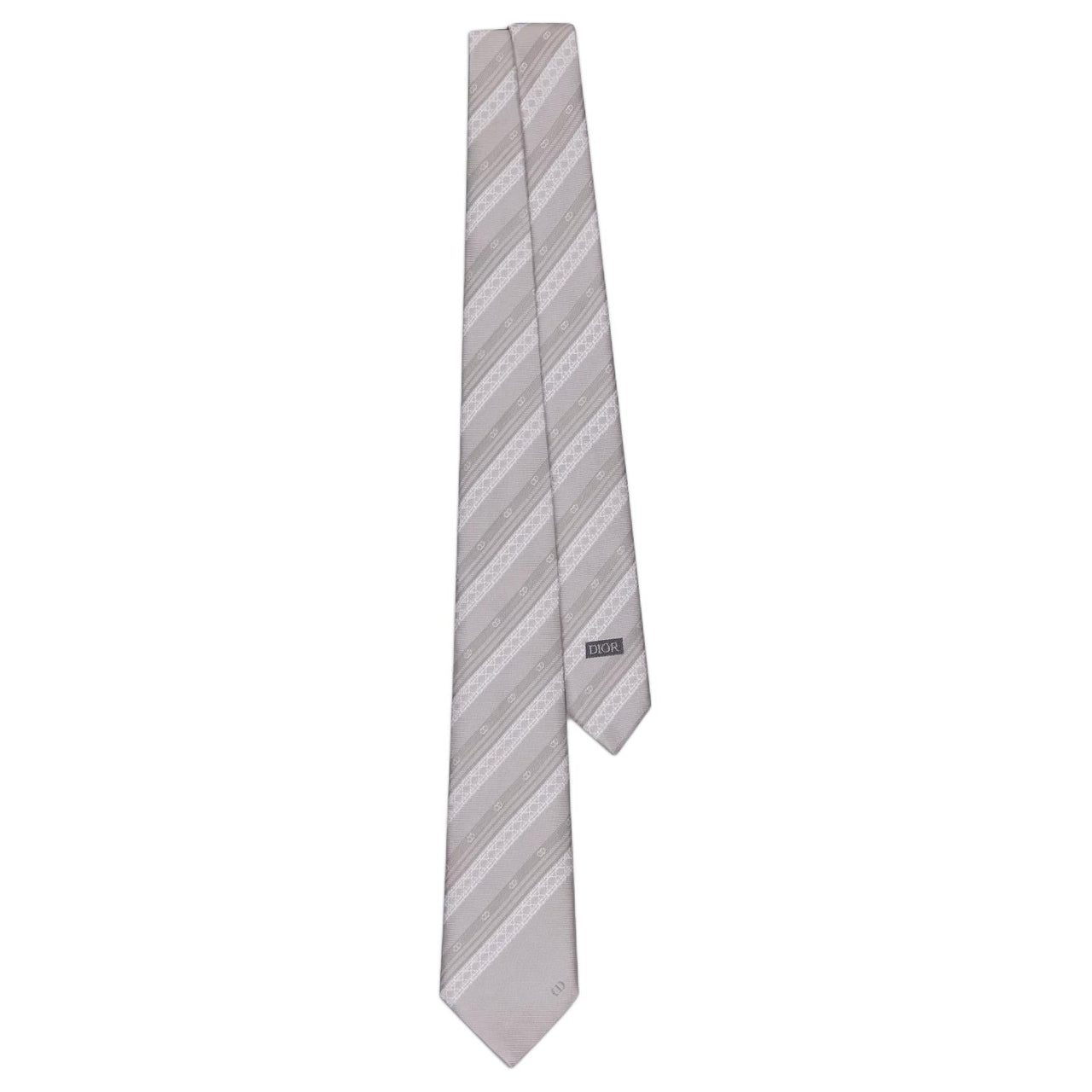 DIOR Silk Ties Men's Gray/White
