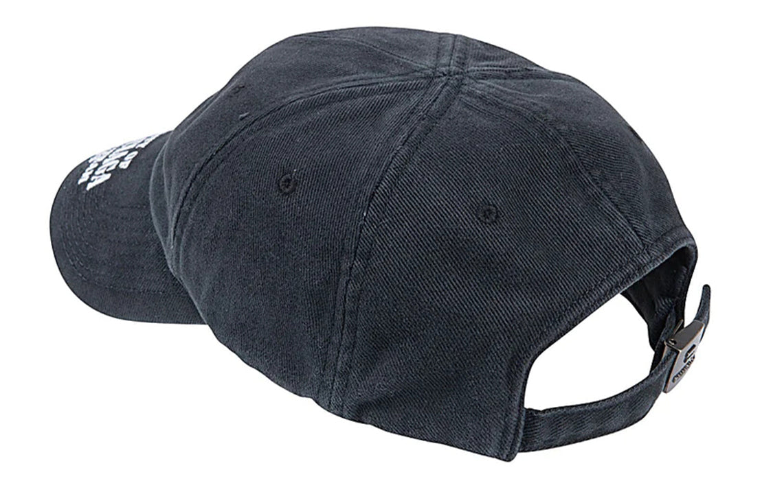 Balenciaga Property Of Embroidered Denim Ball Cap 'Black' 704097410B20107
