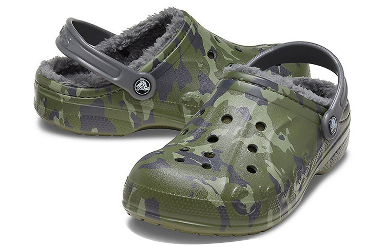 Crocs Baya Lined Clog Printing Fleece Lined Unisex Camouflage Slippers 205975-97G